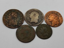 5 PIECES DE MONNAIE ROYALE - 1 SOL - 3 1/2 SOL - 1 LIARD - LOUIS XVI 1774 - 1791
