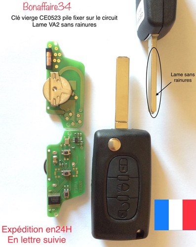 Clé vierge ce0523 - ask, peugeot