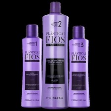 Kit kératine brésilienne Cadiveu Plastica - Shampooing 300 ml, étape 2 1 L, é...
