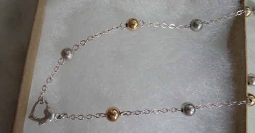 Sterling necklace with gold - sterling,