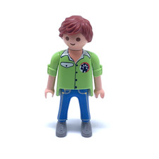 PLAYMOBIL * LOISIRS * Homme Chatain Employé Grande Roue Chemise Verte 5552