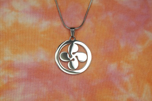 Stainless lauburu necklace - lauburu,