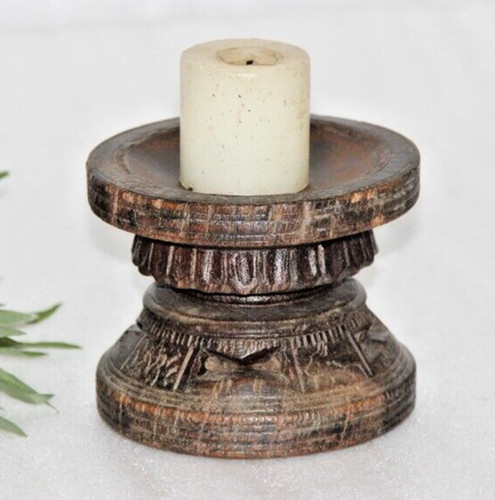 Porte bougie ancien bois - ancien,