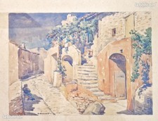 Aquarelle signée Adrien HAMON