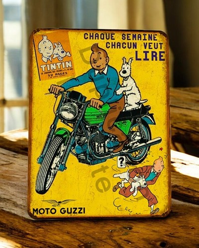 Plaque métal vintage tintin - plaque,