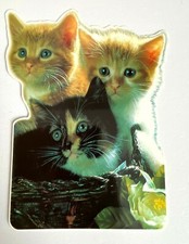 Grande CARTE POSTALE NEUVE vintage 3 CHATON CHAT Adorable ! H=19,3cm
