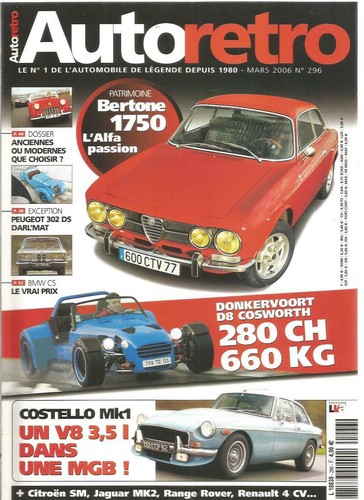 Auto retro 296 bertone 1750 - n°296,