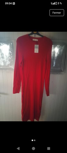 Primark robe pull midi rouge
