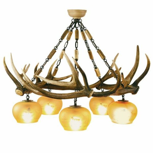 Lustre avec vrai bois - de, cerf