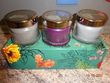 LOT  DE   2  TRIO   DE  MINI-POTS  À  BOUGIE  1  MECHES    " PARTYLITE  NEUF