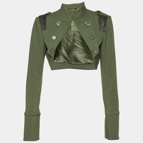 Veste boléro cady vert olive - vert,