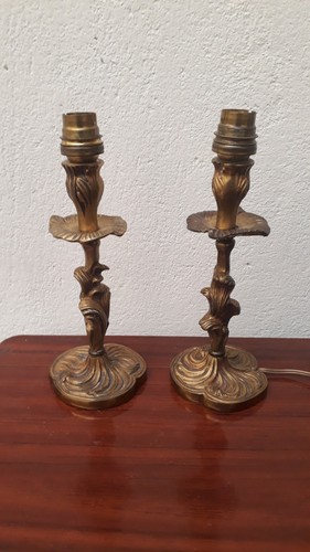 Ancien pied lampe bronze - ancien,