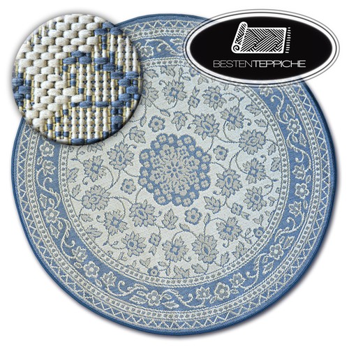 Tapis rond moderne sisal bleu - sisal,