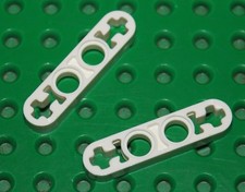 2 x Lego White Technic Liftarm