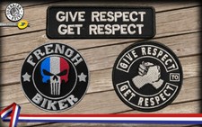 Patch Biker  écusson biker Give respect écusson thermocollants ou à coudre