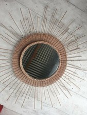 MIROIR ROTIN VINTAGE  ANNEES 60/70 bon état