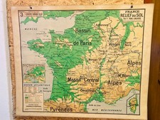 Ancienne carte scolaire Vidal Lablache: France Relief du sol (n°3)