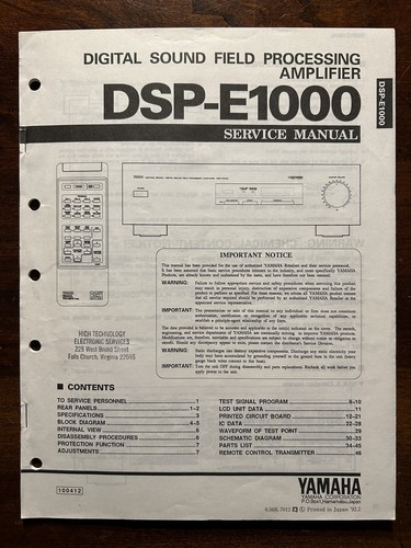 Yamaha dsp e1000 sound - yamaha, field