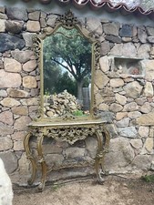 CONSOLE AVEC MIROIR DU XIXe EN BOIS DORÉ ET RICHEMENT SCULPTÉ  " ITALIEN " 