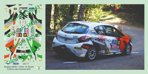 Decals peugeot 208 r2 - decals, 1/43
