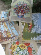 Lot 35 canevas à broder tapisserie neufs motifs pré-déssinés Ropiprint