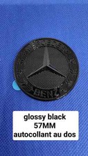 Logo Capot Mercedes Benz NOIR brillant 57mm Emblème Autocollant 