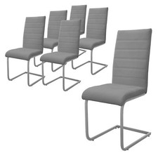 6x Chaises cantilever gris en