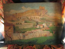 ancien tableau huile / carton