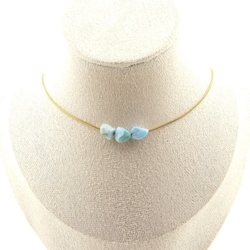 Collier perles larimar de - collier,