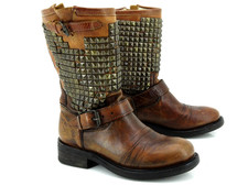 ASH Bottes Biker Pour Femmes Taille 38 En Cuir Marron