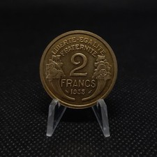 2 francs France 1938 - Morlon en Cupro-aluminium, TTB+,  sous pochette
