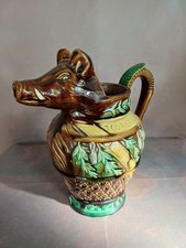 PICHET cochon, zoomorphe, barbotine (de la tête a la queue, tout est bon)