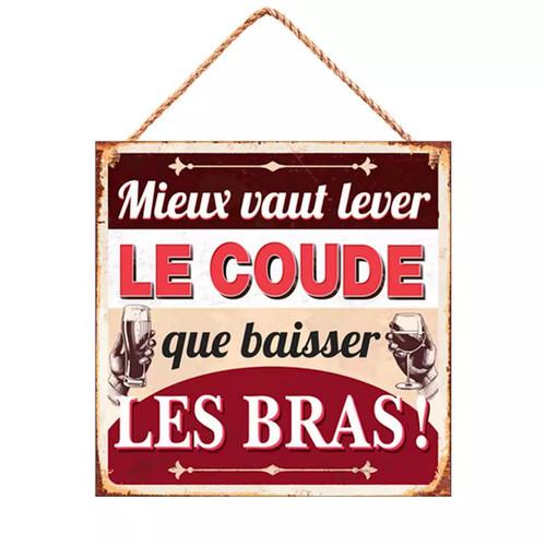 Plaque métal lever coude - plaque, du