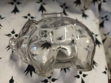 Cochon en verre ancienne tirelire à  casser