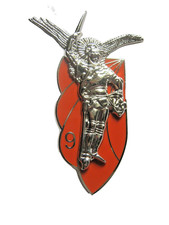 CHASSEURS PARACHUTISTES DU 9° RCP (VARIANTE ARGENTE BRILLANT FOND ROUGE PALE)