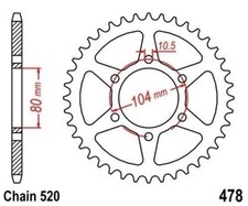 Roue a Chaîne Dents 38 pour