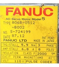 A06B-0512-B002 FANUC Servo Moteur Model 5