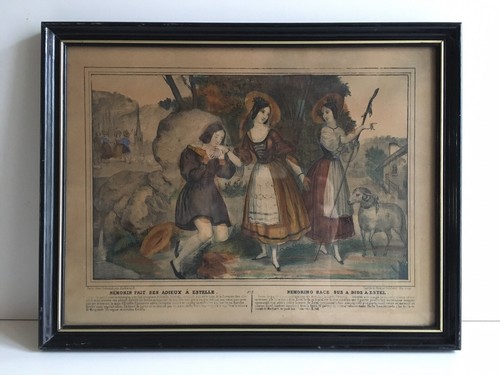 Gravure aquarellée némorin - gravure,