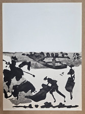 Lithographie noir et blanc d'après Pablo PICASSO : Toros y Toreros. Tauromachie