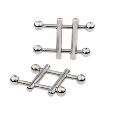 1 Pair Stainless Steel Male Ball Stretchers Clamp Intime Chastity Stretching SM