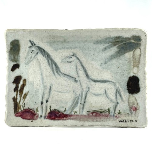 Plaque chevaux céramique - plaque, "chevaux"