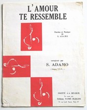 Partition vintage sheet music ADAMO : L'Amour Te Ressemble * 60's Belgium