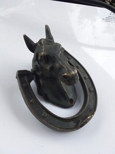 Heurtoir de porte tete de cheval en bronze