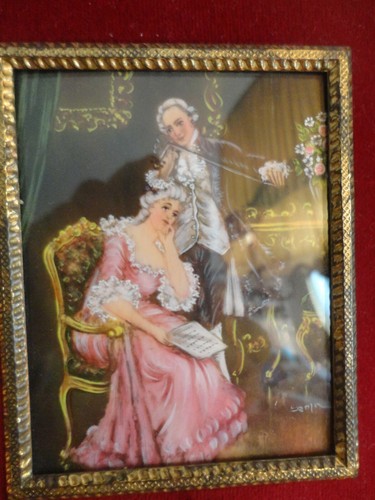 Tableau miniature ancien - tableau,