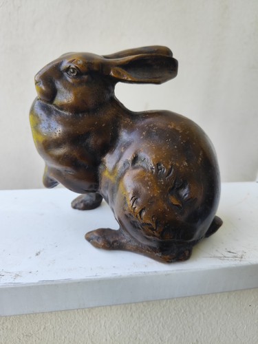 Ancien grand bronze lapin - ancien, et