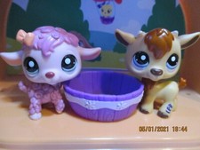 Petshop lot 3 : duo mouton #1951 + chevre #1952 + accessoire