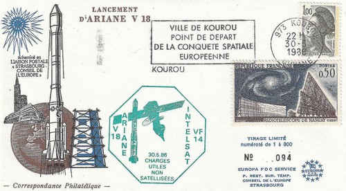 Lancement ariane 1986 - ariane, intelsat