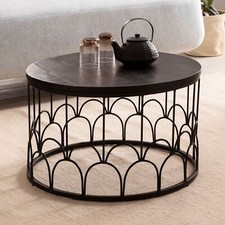 Finebuy table basse ronde bois - basse,