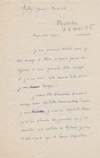 BATAILLE (Georges). Lettre
