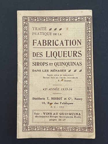 Ancien livret fabrication des - fabrication,